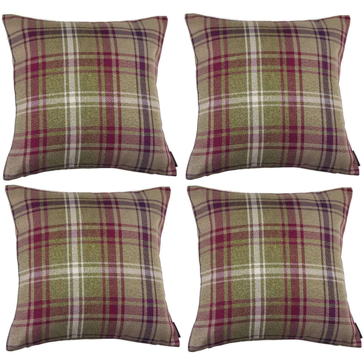 Angus Purple   Green Tartan 43cm x 43cm Cushion Sets