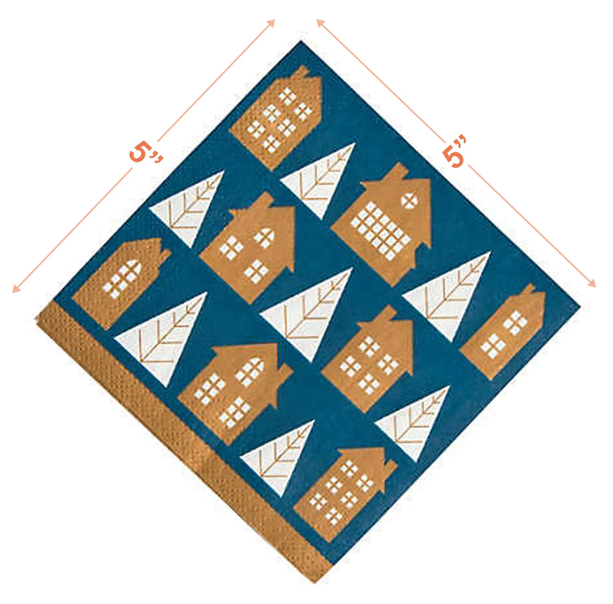 Gold Christmas Party Supplies - Christmas Night Navy and Gold Dessert Plates and Beverage Napkins (Serves 16)