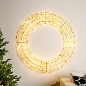 Rose Gold LED Wreath - 120cm