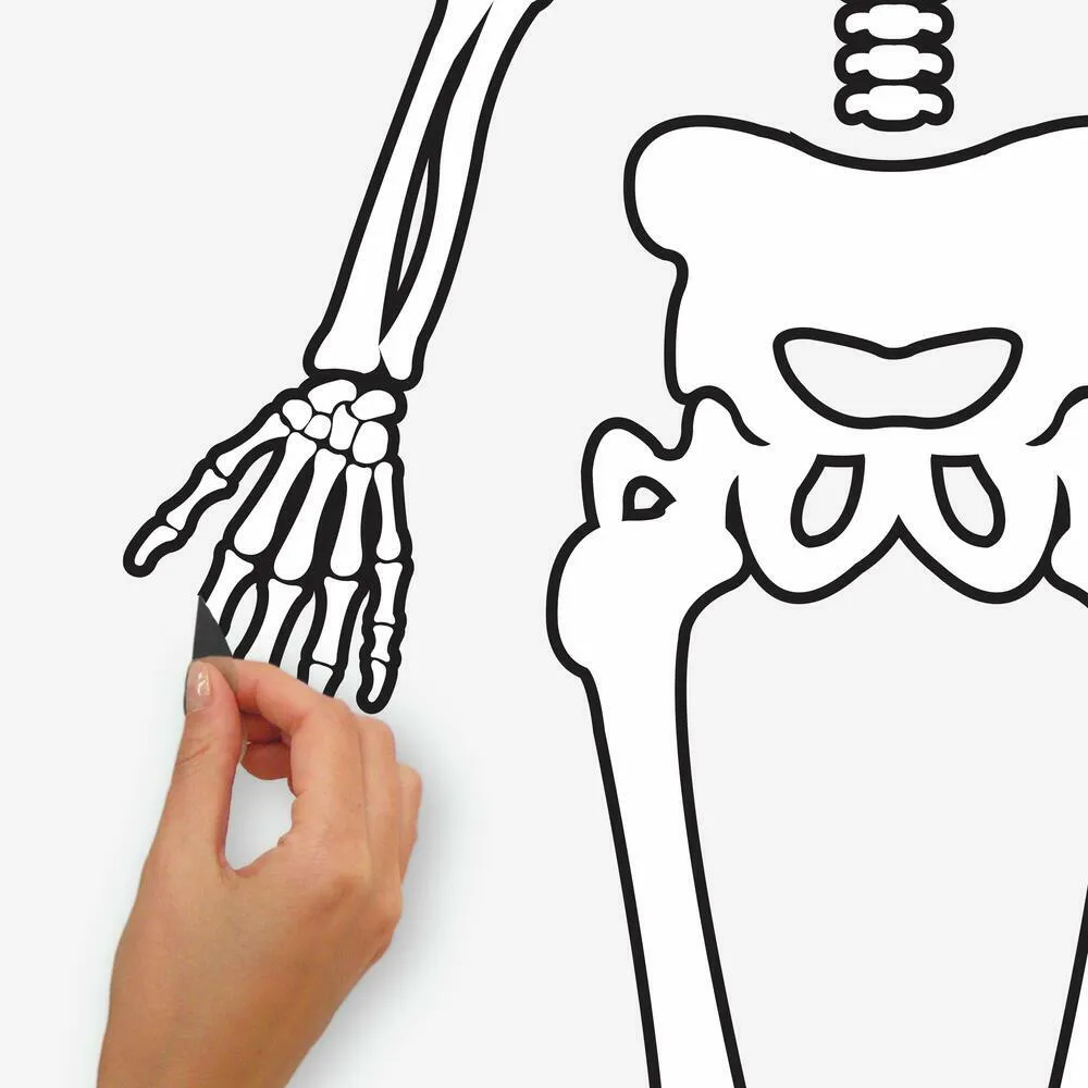 Skeleton Glow in the Dark Peel and Stick Giant Wall Decals